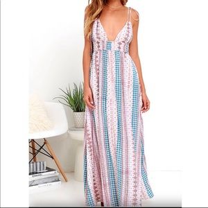 Lulus adjustable strap boho maxi dress size S